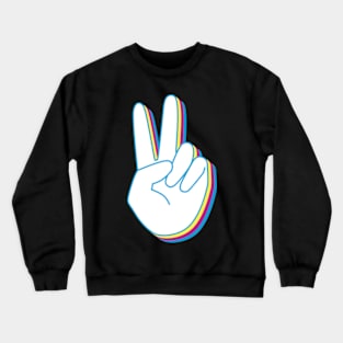 peace sign hand Crewneck Sweatshirt